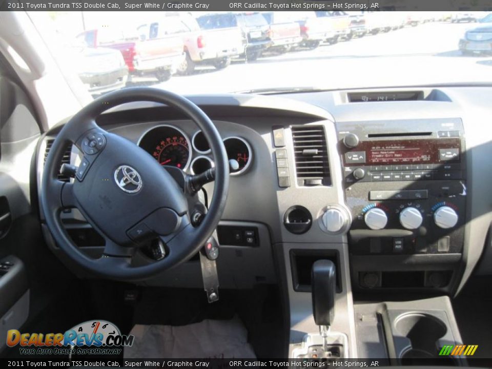 2011 Toyota Tundra TSS Double Cab Super White / Graphite Gray Photo #17