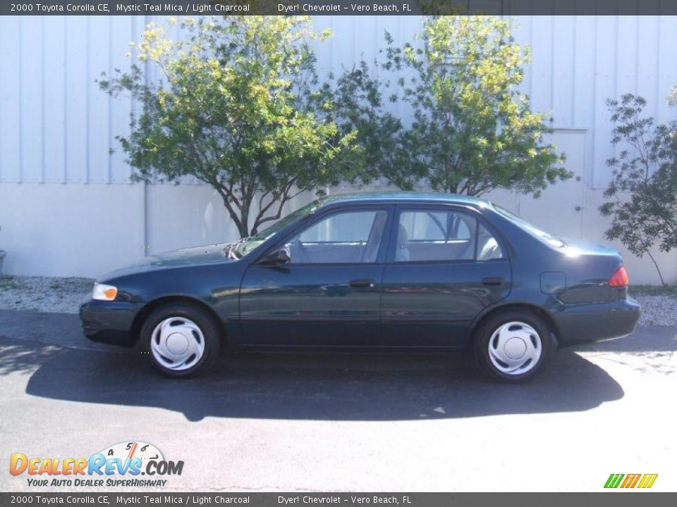 2000 Toyota Corolla CE Mystic Teal Mica / Light Charcoal Photo #2