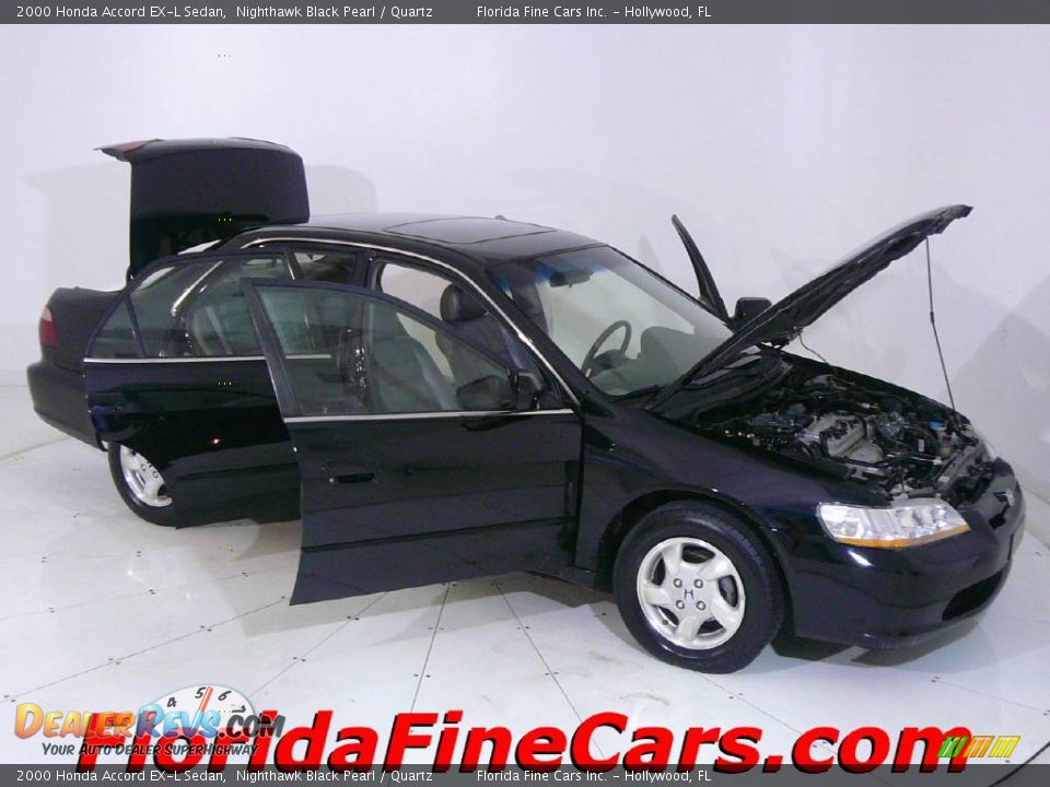 2000 Honda Accord EX-L Sedan Nighthawk Black Pearl / Quartz Photo #7
