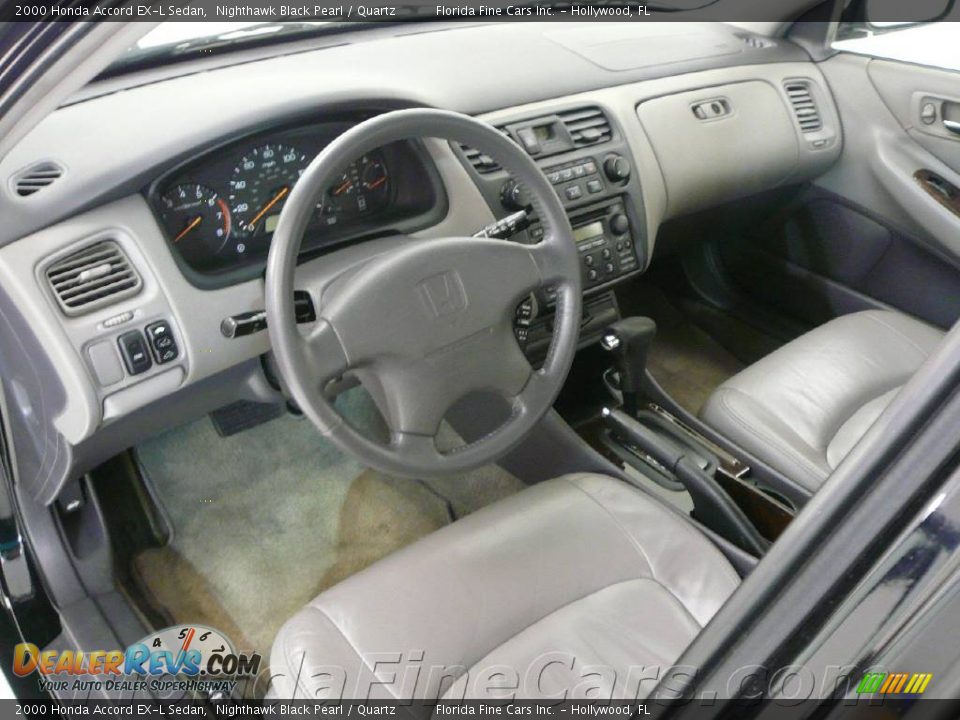 2000 Honda Accord EX-L Sedan Nighthawk Black Pearl / Quartz Photo #12