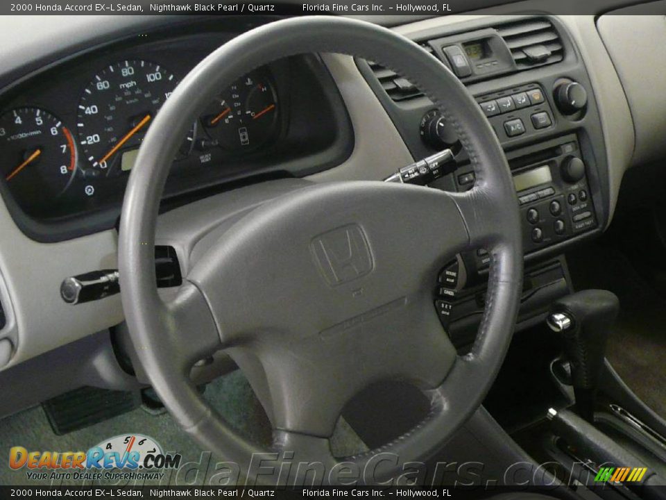2000 Honda Accord EX-L Sedan Nighthawk Black Pearl / Quartz Photo #17