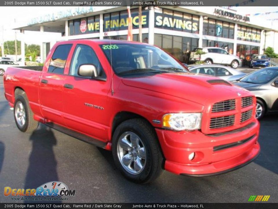 2005 Dodge Ram 1500 SLT Quad Cab Flame Red / Dark Slate Gray Photo #1