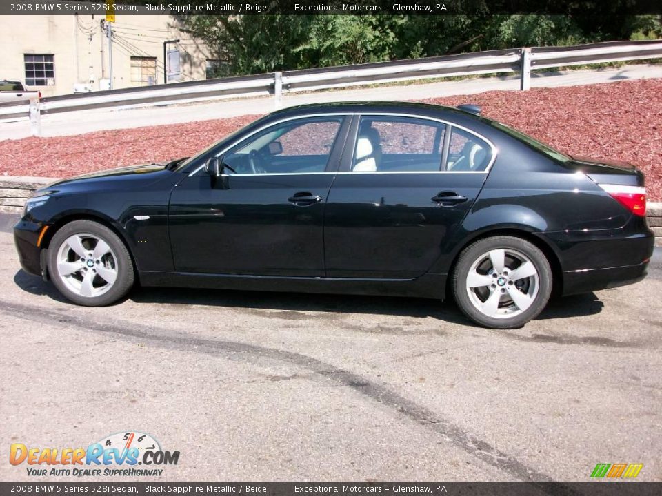 2008 BMW 5 Series 528i Sedan Black Sapphire Metallic / Beige Photo #2