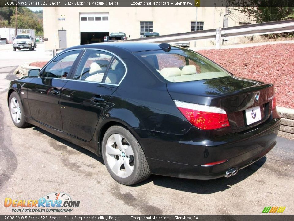 2008 BMW 5 Series 528i Sedan Black Sapphire Metallic / Beige Photo #3