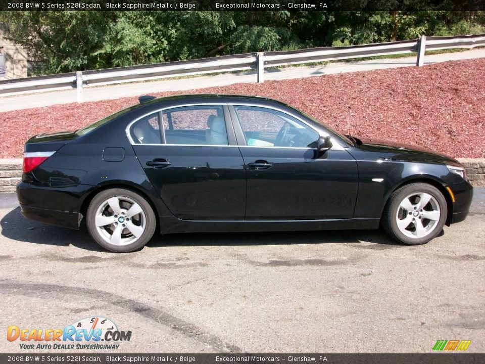 2008 BMW 5 Series 528i Sedan Black Sapphire Metallic / Beige Photo #6