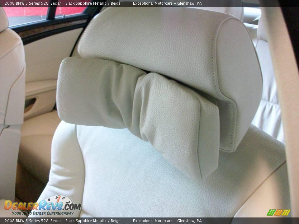 2008 BMW 5 Series 528i Sedan Black Sapphire Metallic / Beige Photo #13