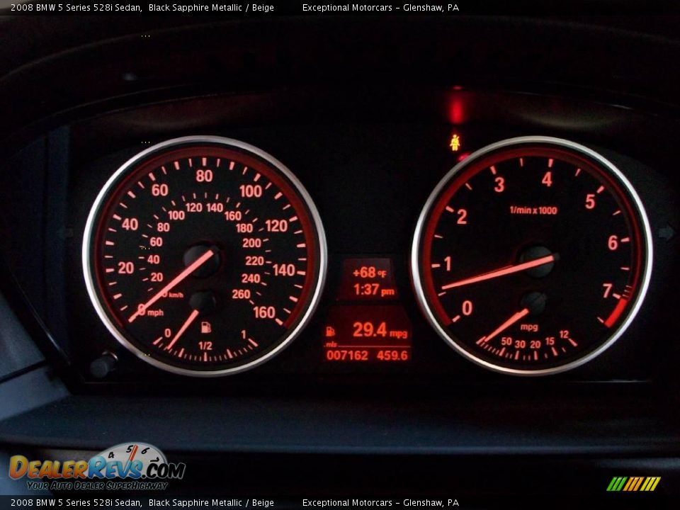 2008 BMW 5 Series 528i Sedan Black Sapphire Metallic / Beige Photo #17