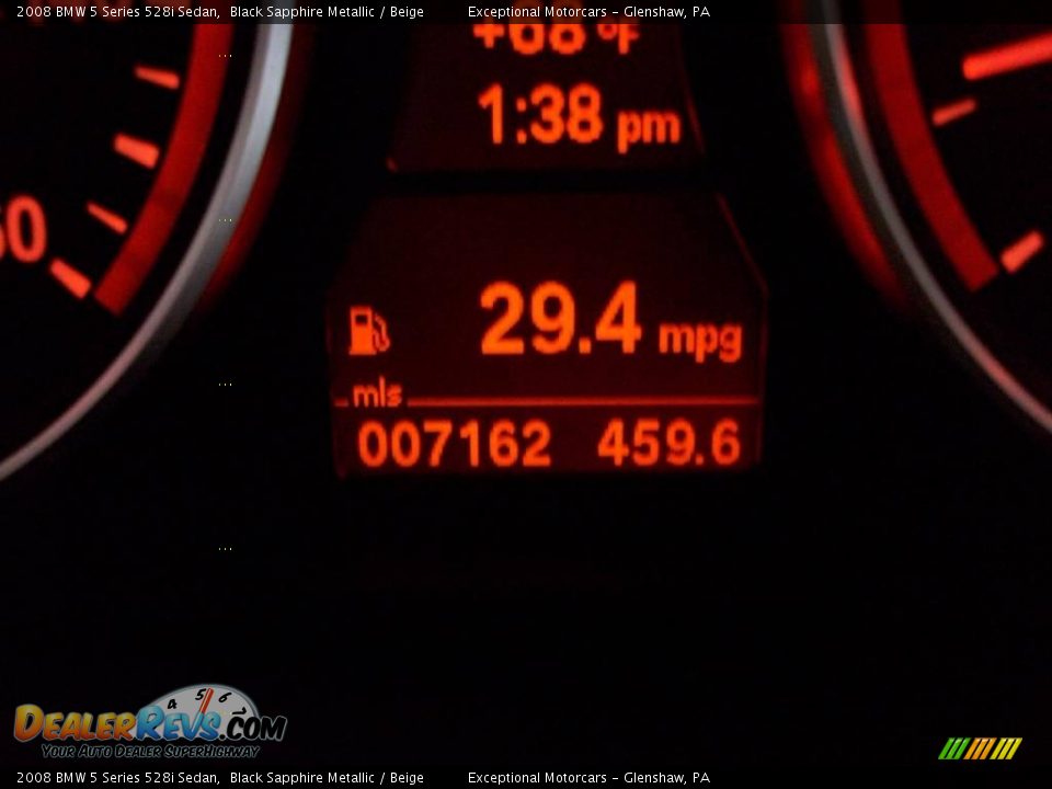 2008 BMW 5 Series 528i Sedan Black Sapphire Metallic / Beige Photo #18