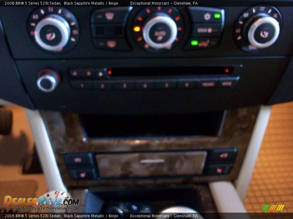 2008 BMW 5 Series 528i Sedan Black Sapphire Metallic / Beige Photo #20