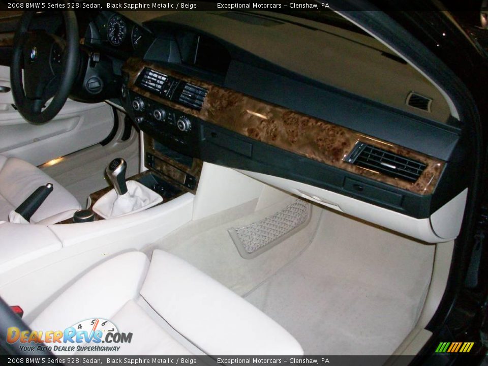 2008 BMW 5 Series 528i Sedan Black Sapphire Metallic / Beige Photo #23