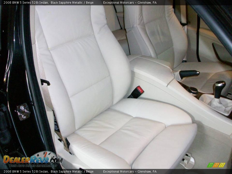 2008 BMW 5 Series 528i Sedan Black Sapphire Metallic / Beige Photo #24