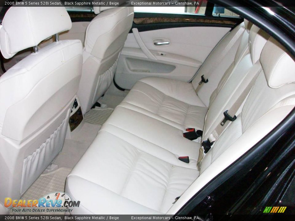2008 BMW 5 Series 528i Sedan Black Sapphire Metallic / Beige Photo #25