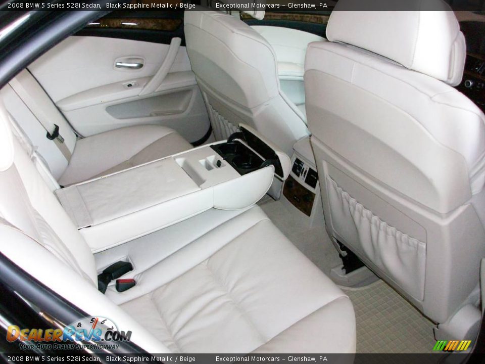2008 BMW 5 Series 528i Sedan Black Sapphire Metallic / Beige Photo #27