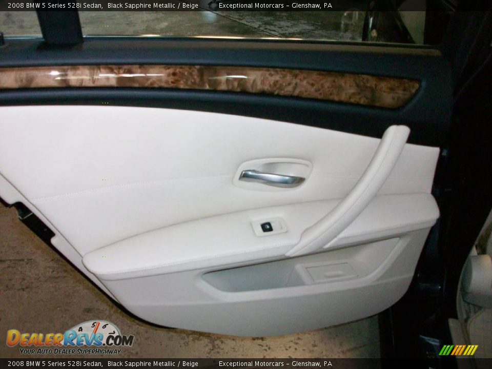 2008 BMW 5 Series 528i Sedan Black Sapphire Metallic / Beige Photo #28