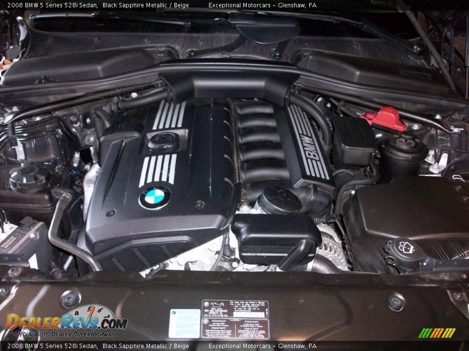 2008 BMW 5 Series 528i Sedan Black Sapphire Metallic / Beige Photo #30