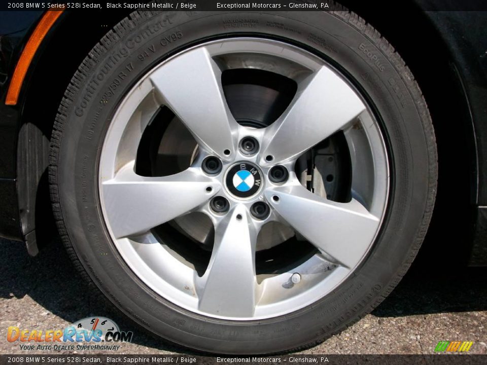 2008 BMW 5 Series 528i Sedan Black Sapphire Metallic / Beige Photo #31