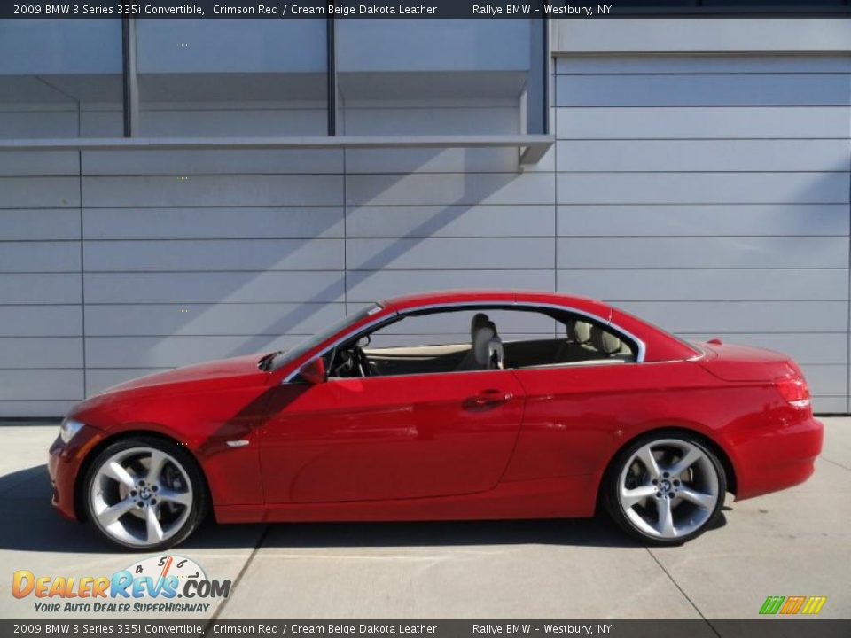 2009 BMW 3 Series 335i Convertible Crimson Red / Cream Beige Dakota Leather Photo #3