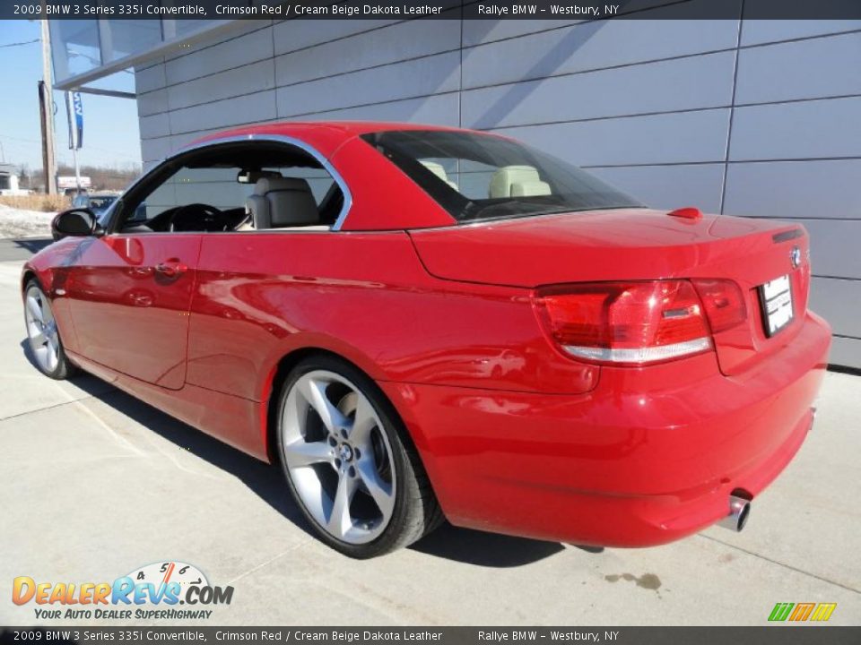 2009 BMW 3 Series 335i Convertible Crimson Red / Cream Beige Dakota Leather Photo #4