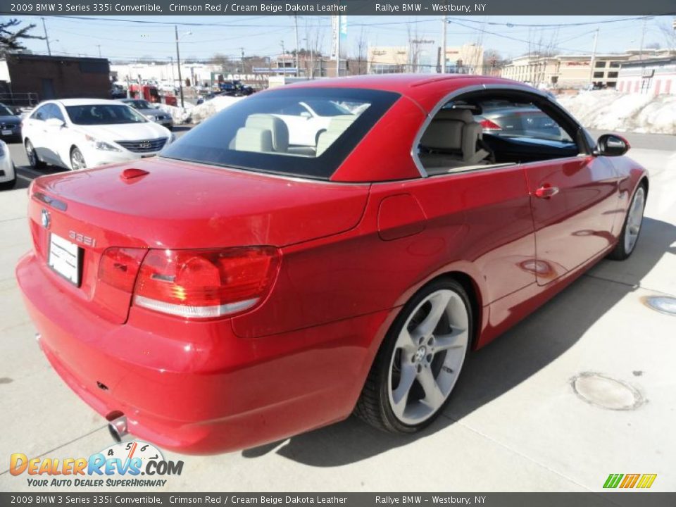 2009 BMW 3 Series 335i Convertible Crimson Red / Cream Beige Dakota Leather Photo #6