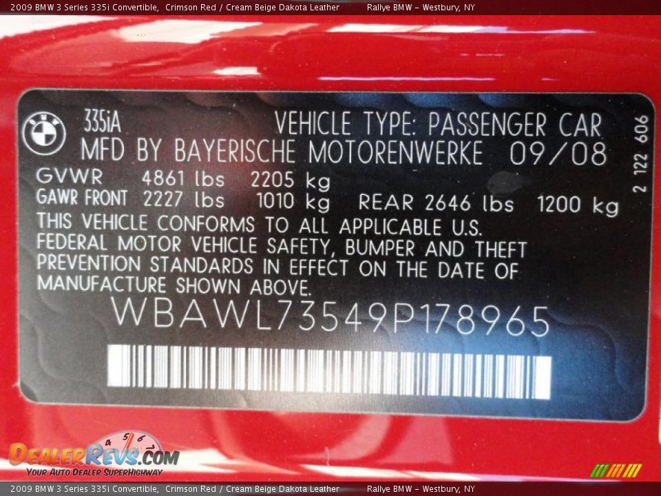 2009 BMW 3 Series 335i Convertible Crimson Red / Cream Beige Dakota Leather Photo #16