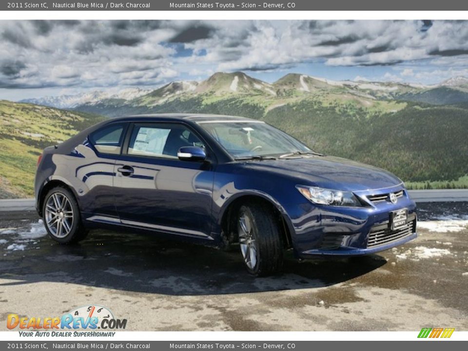 2011 Scion tC Nautical Blue Mica / Dark Charcoal Photo #1