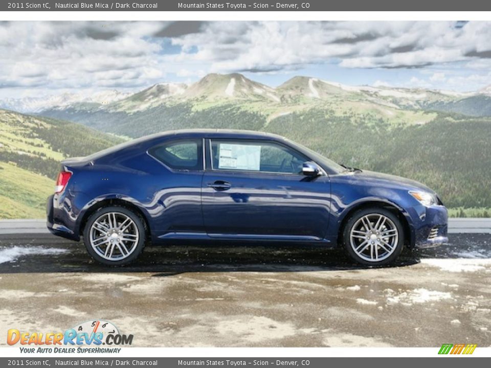 2011 Scion tC Nautical Blue Mica / Dark Charcoal Photo #2