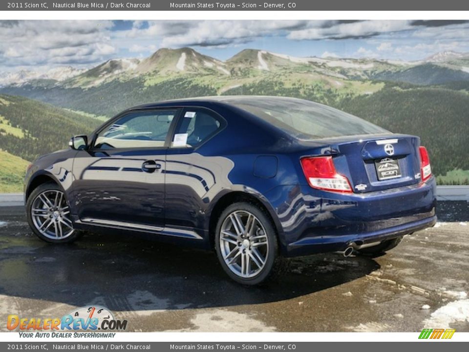 2011 Scion tC Nautical Blue Mica / Dark Charcoal Photo #3