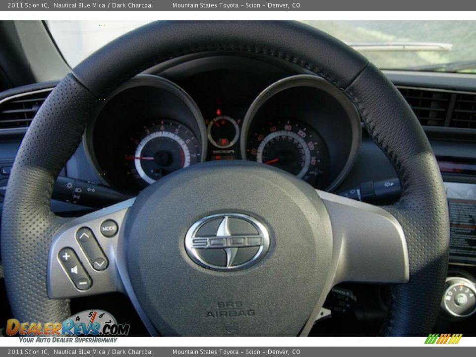 2011 Scion tC Nautical Blue Mica / Dark Charcoal Photo #8