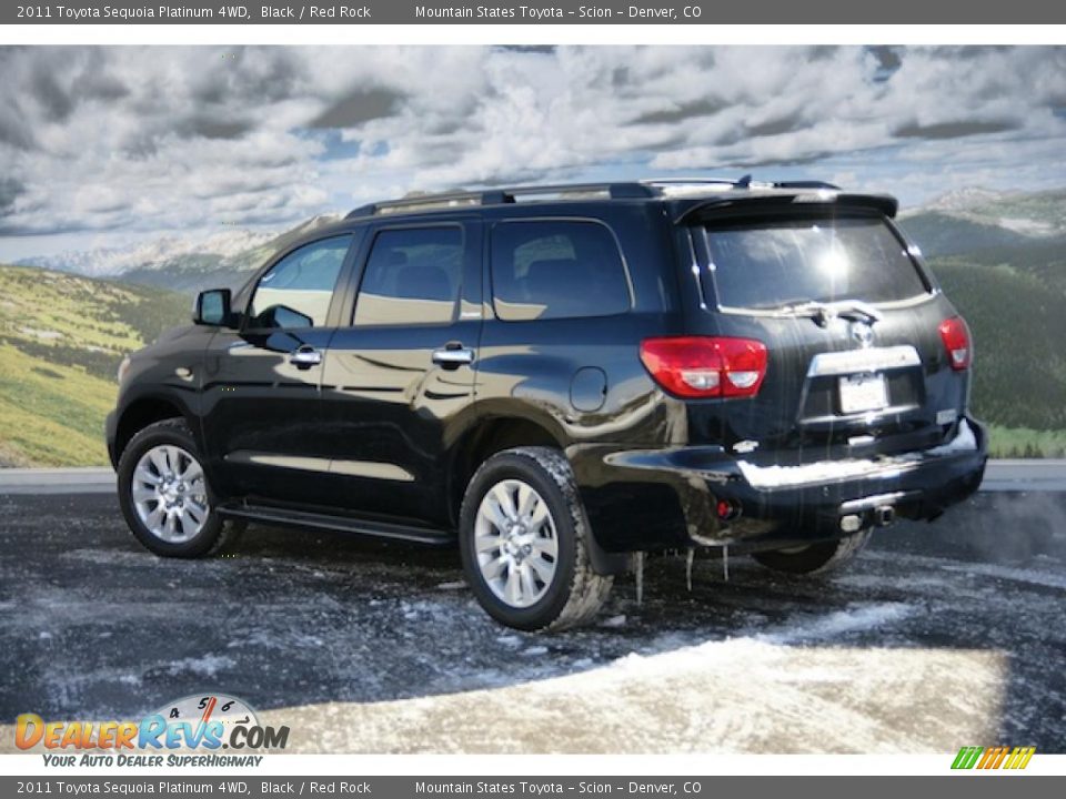 2011 Toyota Sequoia Platinum 4WD Black / Red Rock Photo #3