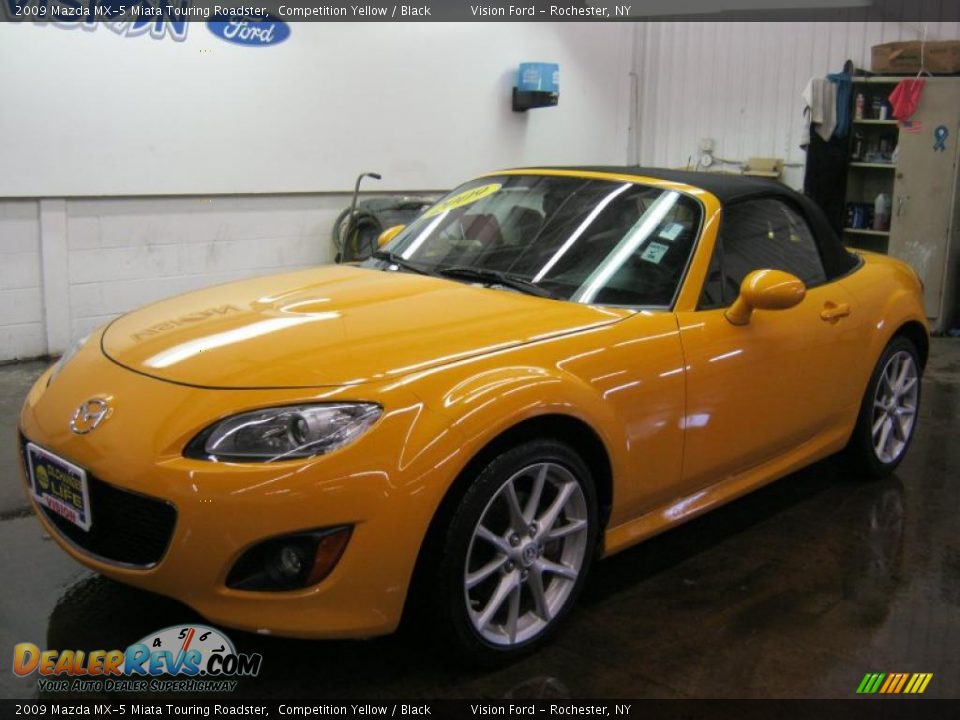 2009 Mazda MX-5 Miata Touring Roadster Competition Yellow / Black Photo #1