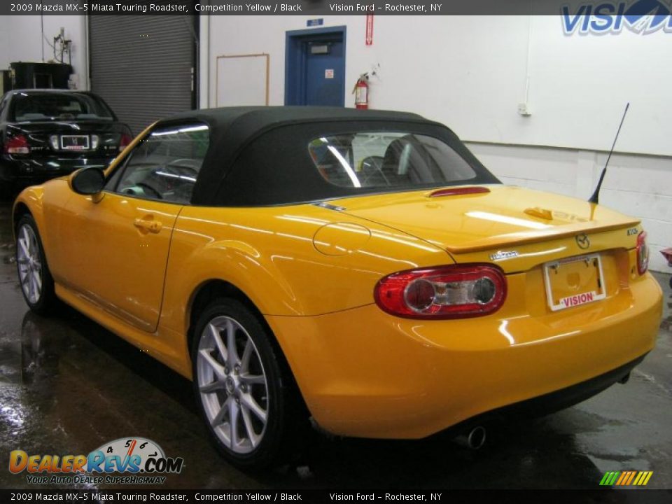 2009 Mazda MX-5 Miata Touring Roadster Competition Yellow / Black Photo #12