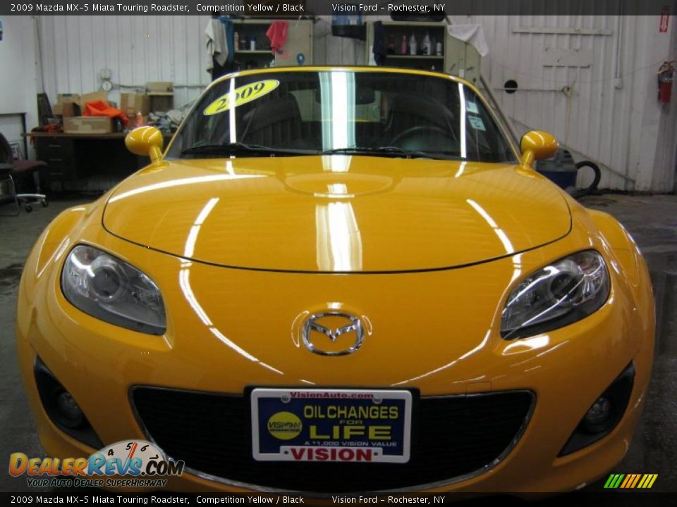 2009 Mazda MX-5 Miata Touring Roadster Competition Yellow / Black Photo #15