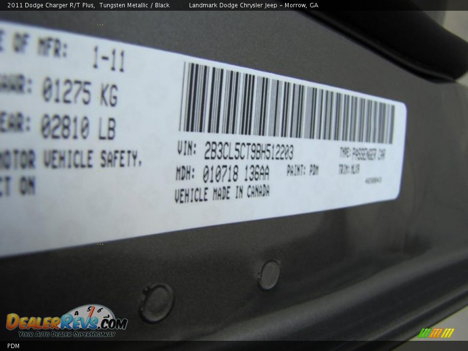 Dodge Color Code PDM Tungsten Metallic