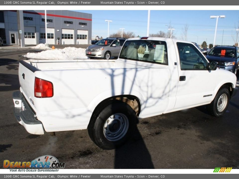 1998 GMC Sonoma SL Regular Cab Olympic White / Pewter Photo #2
