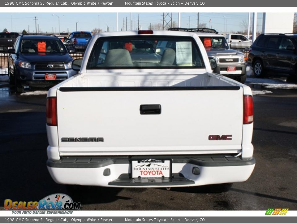 1998 GMC Sonoma SL Regular Cab Olympic White / Pewter Photo #3