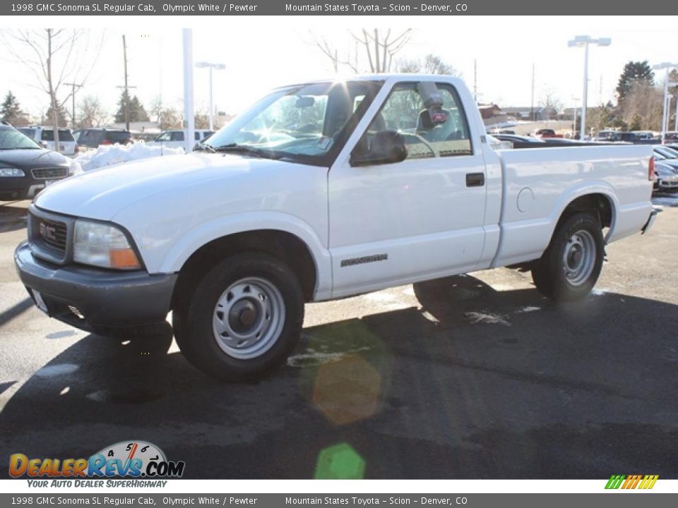 1998 GMC Sonoma SL Regular Cab Olympic White / Pewter Photo #5