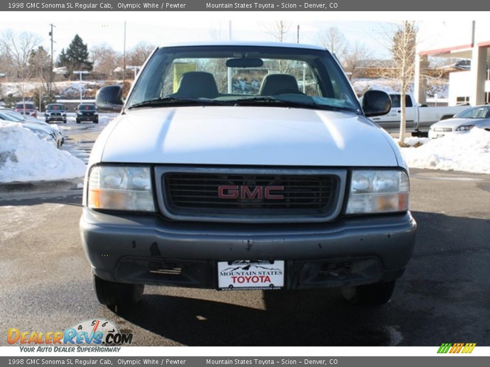 1998 GMC Sonoma SL Regular Cab Olympic White / Pewter Photo #6