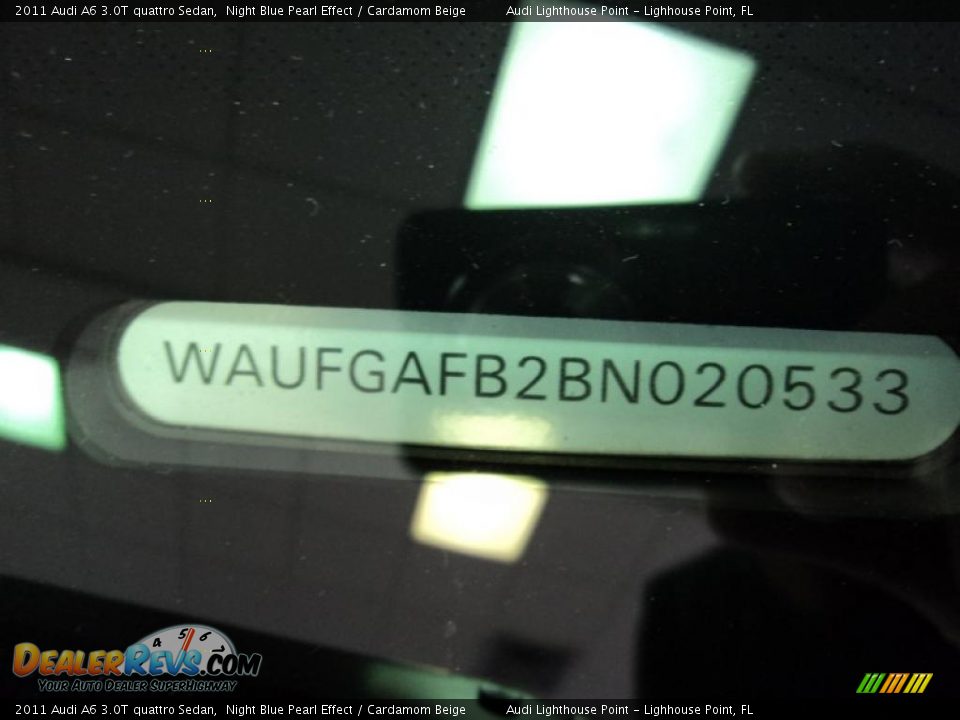 2011 Audi A6 3.0T quattro Sedan Night Blue Pearl Effect / Cardamom Beige Photo #29
