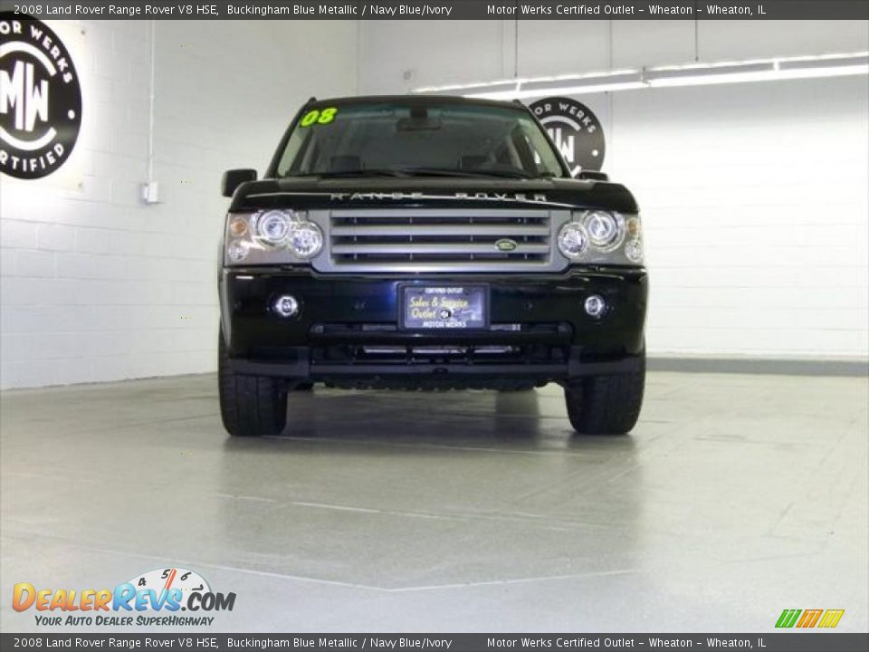 2008 Land Rover Range Rover V8 HSE Buckingham Blue Metallic / Navy Blue/Ivory Photo #2