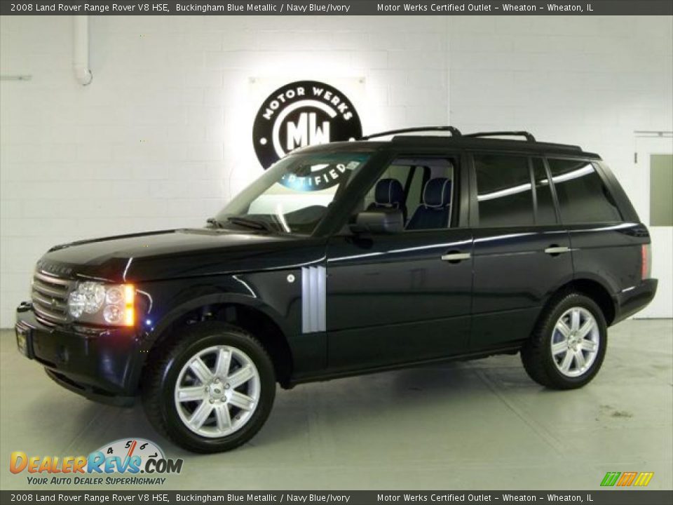 2008 Land Rover Range Rover V8 HSE Buckingham Blue Metallic / Navy Blue/Ivory Photo #4