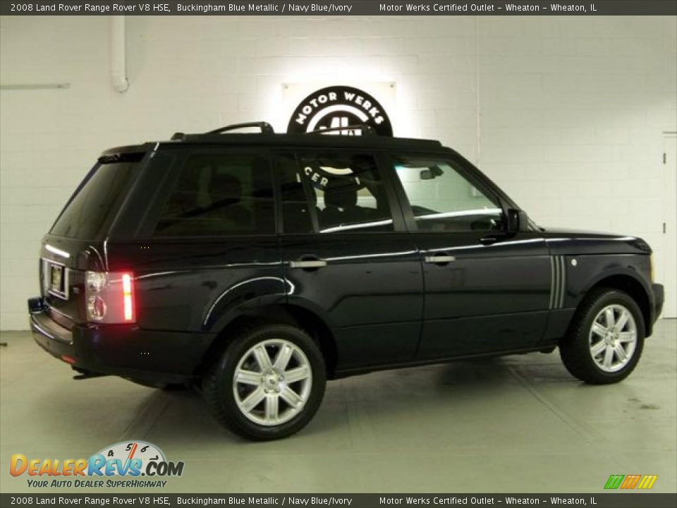 2008 Land Rover Range Rover V8 HSE Buckingham Blue Metallic / Navy Blue/Ivory Photo #5