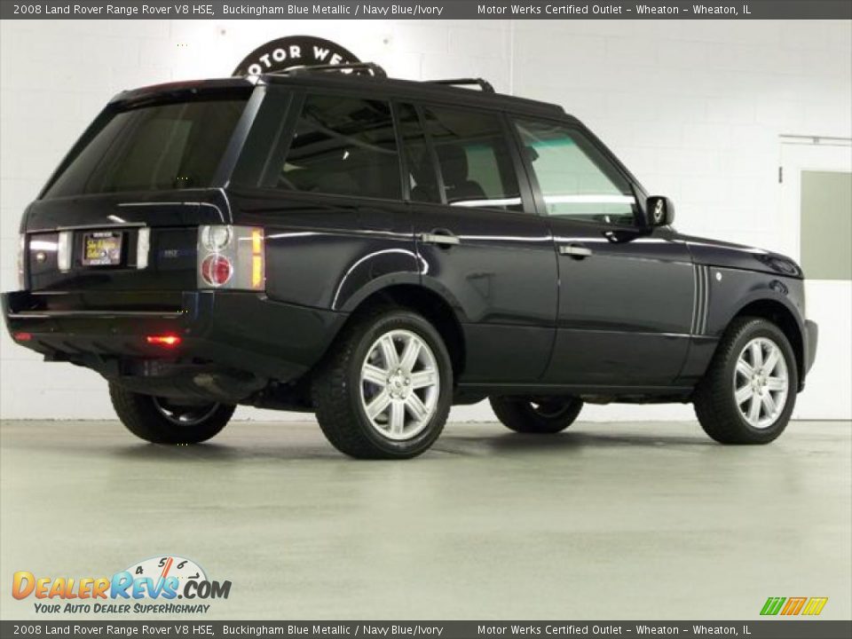 2008 Land Rover Range Rover V8 HSE Buckingham Blue Metallic / Navy Blue/Ivory Photo #6