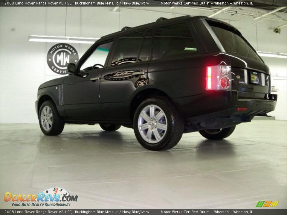 2008 Land Rover Range Rover V8 HSE Buckingham Blue Metallic / Navy Blue/Ivory Photo #8