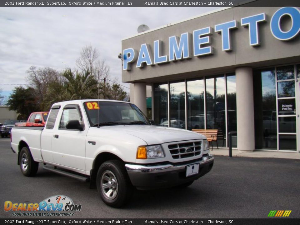 2002 Ford Ranger XLT SuperCab Oxford White / Medium Prairie Tan Photo #2