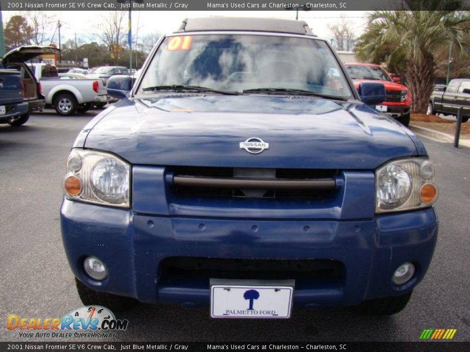 2001 Nissan Frontier SE V6 Crew Cab Just Blue Metallic / Gray Photo #4