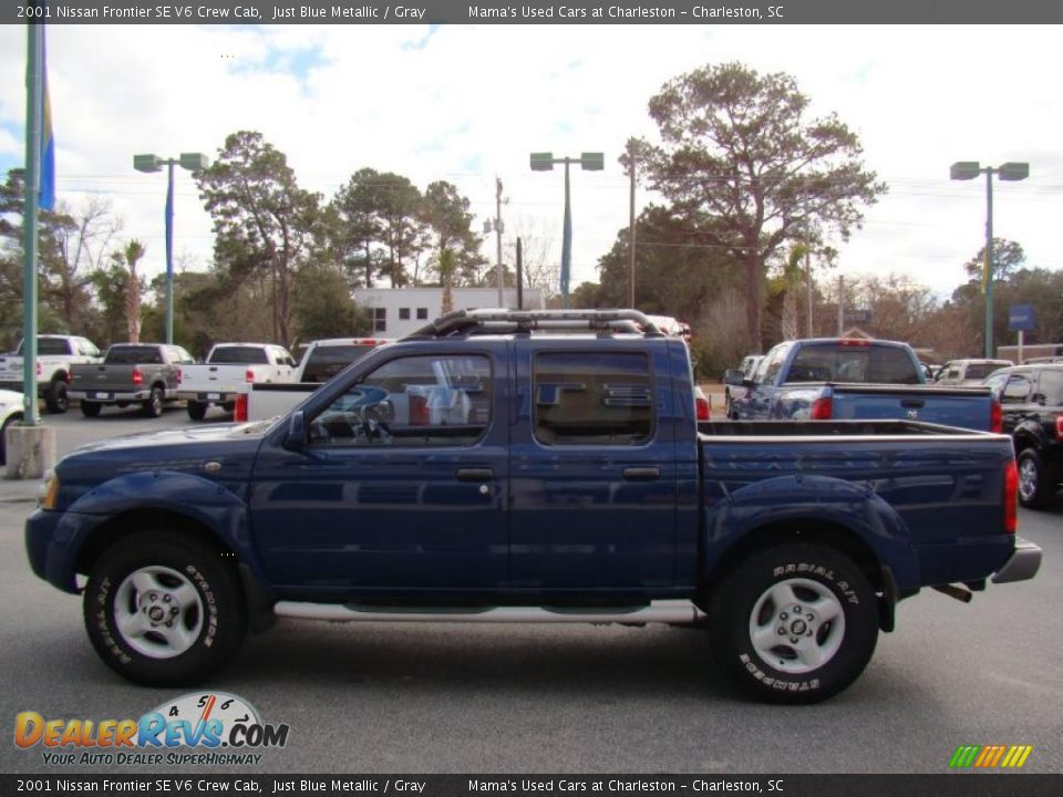 2001 Nissan Frontier SE V6 Crew Cab Just Blue Metallic / Gray Photo #6