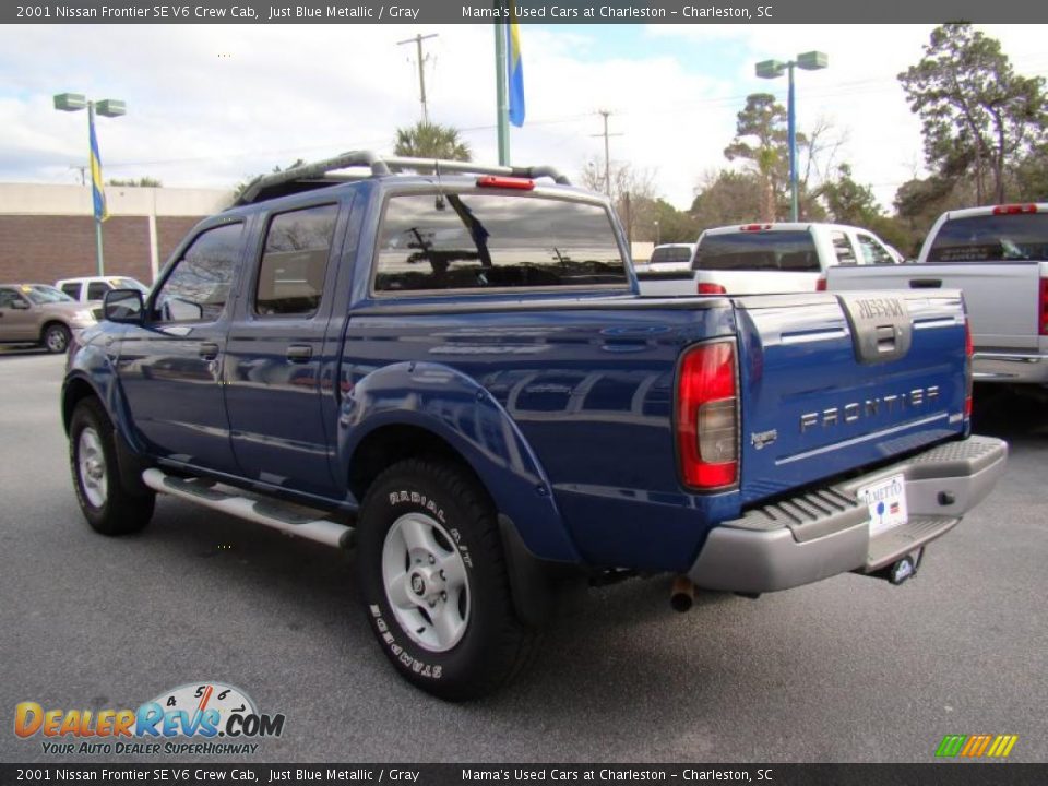 2001 Nissan Frontier SE V6 Crew Cab Just Blue Metallic / Gray Photo #7