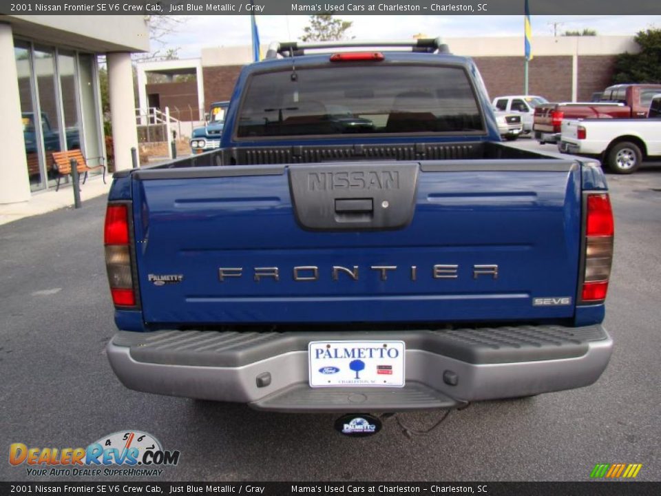 2001 Nissan Frontier SE V6 Crew Cab Just Blue Metallic / Gray Photo #8