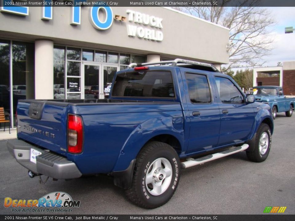2001 Nissan Frontier SE V6 Crew Cab Just Blue Metallic / Gray Photo #9