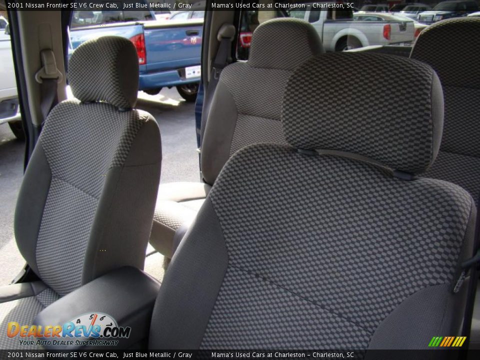 2001 Nissan Frontier SE V6 Crew Cab Just Blue Metallic / Gray Photo #11